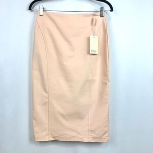NWT Elie Tahari sz 2 Pencil / Straight Skirt Stretchy Shimmering Blush Pink Sexy